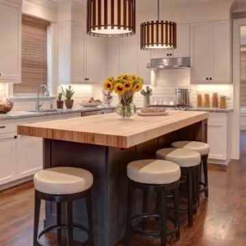 Best Price Marble Stone Kitchen Counter with Sink and Luxury Wooden Kitchen Island Table