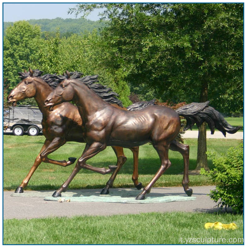 Scultura a cavallo da corsa in bronzo a vita esterna per la vendita