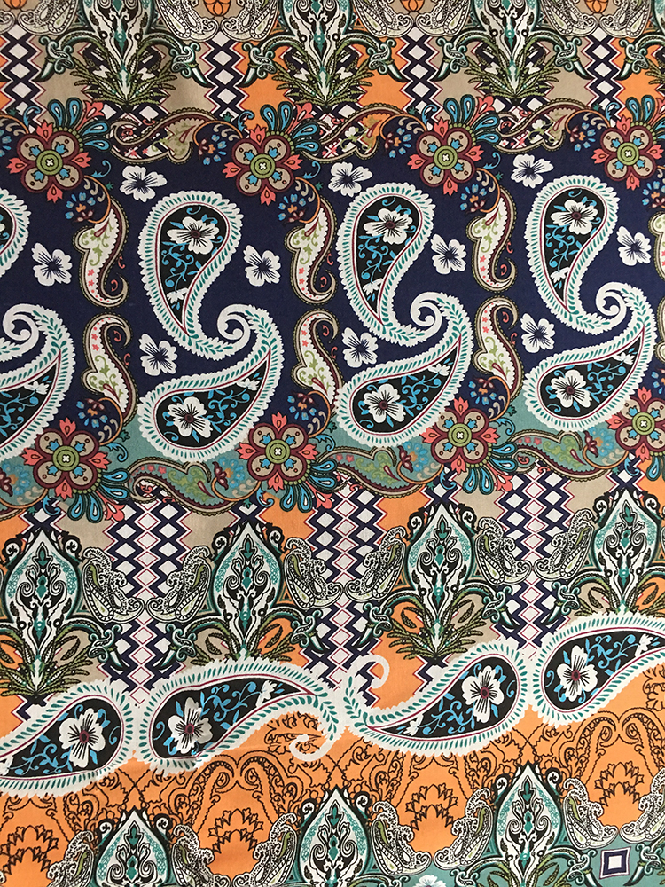 Paisley Tasarım Rayon Challis 30S Baskı Dokuma Kumaş