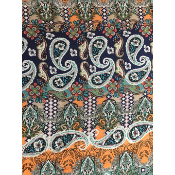 Paisley Tasarım Rayon Challis 30S Baskı Dokuma Kumaş