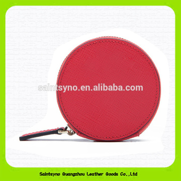 Cute mini round shaped custom leather coin purse 15057