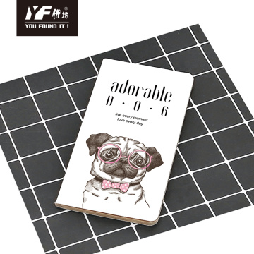 Αξιολάτρευτο σκύλο στυλ χαριτωμένο μονό ράψιμο σημειωματάριο