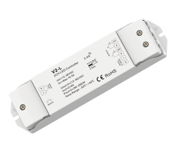 Skydance V2-L RF 2.4G 2 Channel 16A Constant Voltage LED Controller for CW WW LED Strips (192W/768W, 12/48V)