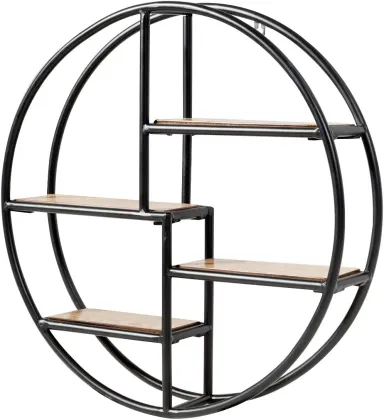 Tangkula Round Wall Shelf Wall-Mounted Circular Shelf