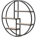 Tangkula Round Wall Shelf Wall-Mounted Circular Shelf