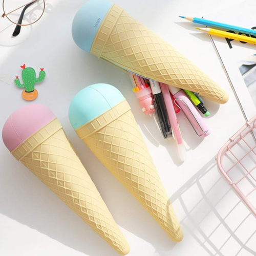 Silicone Pencil And Pen Bag Ice Cream Shape Silicone Pen Case Supplier