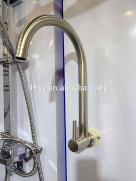 wall mounted single cold stainless steel kitchen faucet