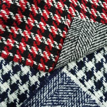 Boucle fashion Houndstooth design double face fabric