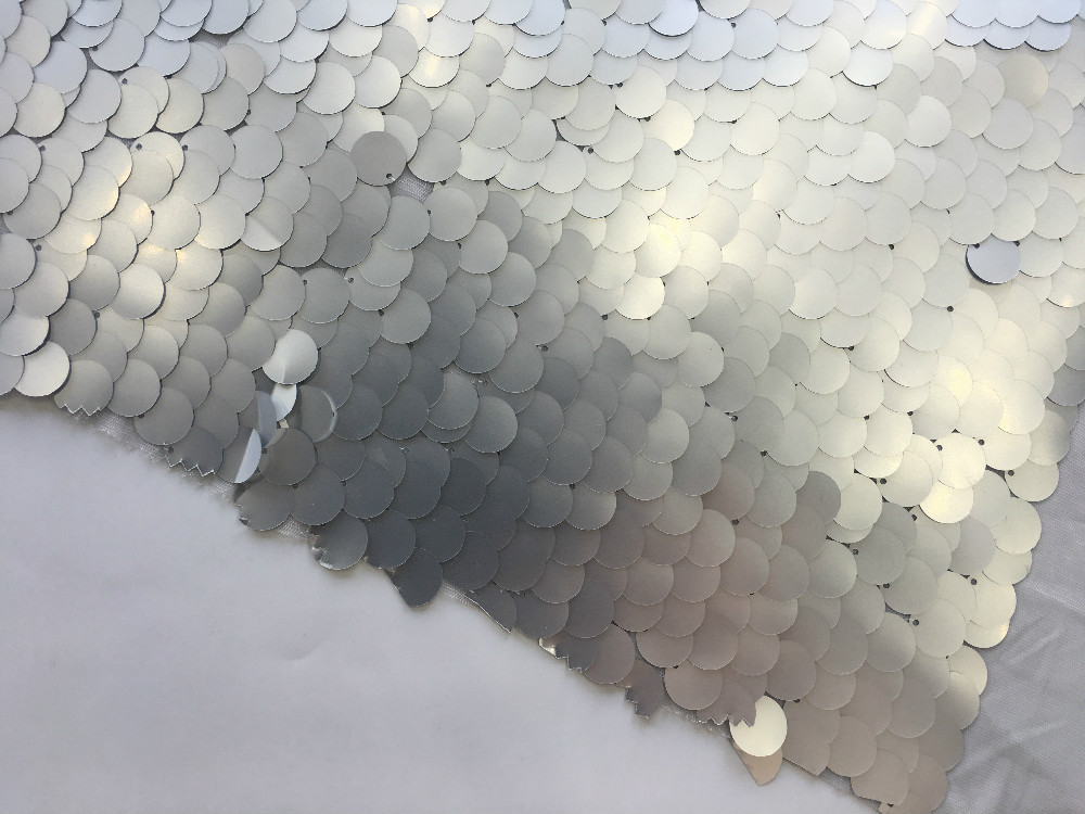 Matt Silver Sequin Embroidery Fabric