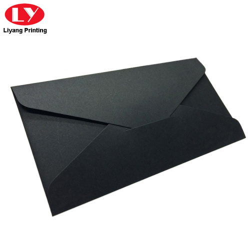 Black kraft paper envelope with custom logo