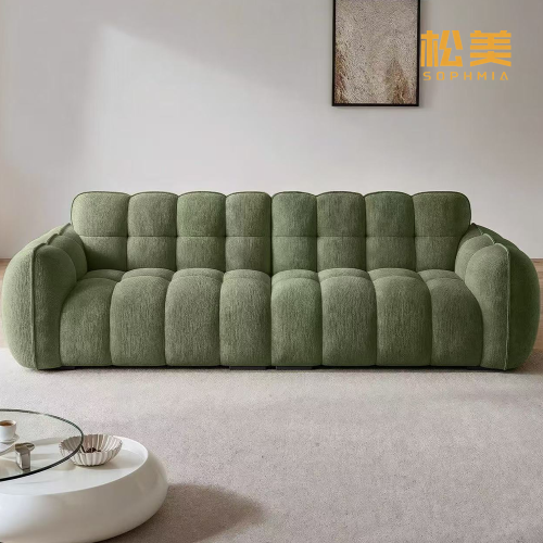 Оливково-зеленый диван-букле с тафтингом Channel