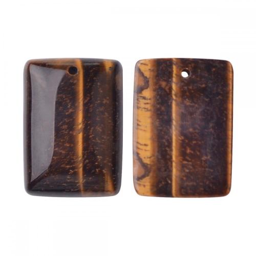 Natural Tiger Eye Men Healing Rectangle Gemstone Pendant Necklace