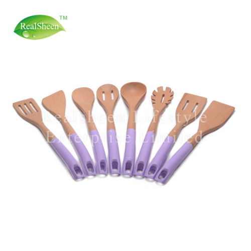 Juego de utensilios de cocina de madera premium