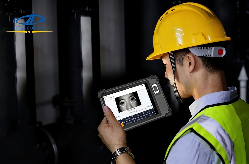 Eye password mobile verification, HFSecurity iris tablet allows attendance to follow personnel