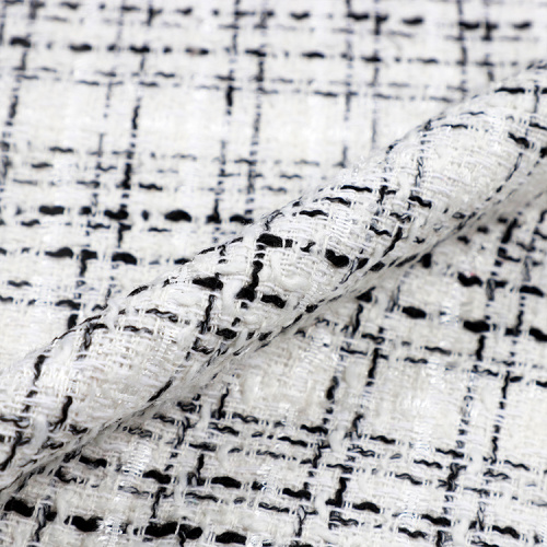 Jacquard con stampa in cotone bianco nero