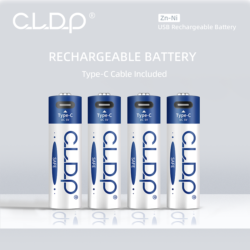 CLDP Zn-Ni 1.6V 2000mWh USB AA Rechargeable Batteries
