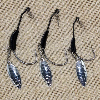 Bulk Big Game Saltwater Fishing Tackle: Sequins Barbed Jig Lead Head Wide Belly Crank Hook