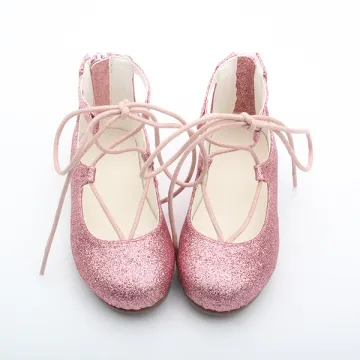 Latest design baby sandals lovely pink kids girls high heel shoes