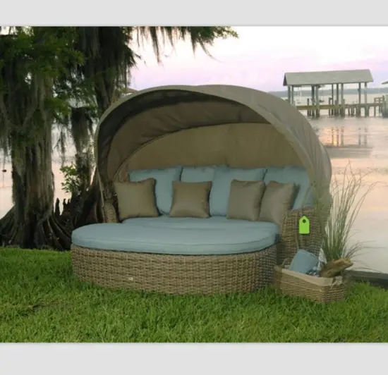 High-End Outdoor Rattan Awning Recliner - Hot Selling Garden Furniture