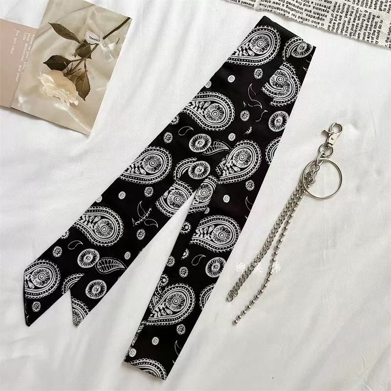 Pants Chain Pendant with Cool Cashew Flower Scarf Belt