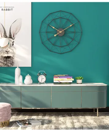 Nordic 60cm Geometric Wall Clock - Home Decor