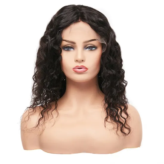Natural Color 180 Density Overnight Delivery Virgin Unprocessed Water Wave 360 Lace Wigs