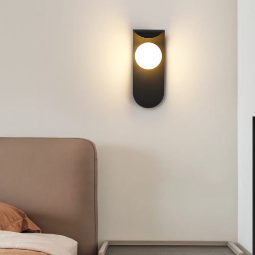 Lampe murale créative curling noir et blanc en option