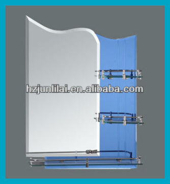 Wall mirror Craft Silver Mirror With Glass Shelf For Hotel