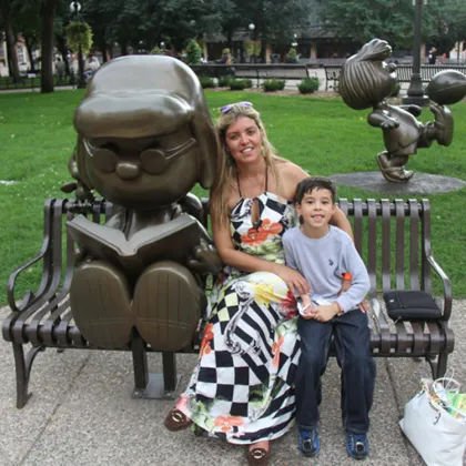 outdoor garden decoration metal craft bronze snoopy sculpture