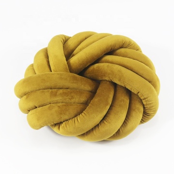 Handmade Soft Velvet Knot Throw Pillow for Sofa Decoration