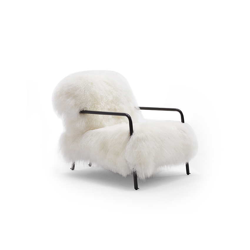 New Design Natural Lamb Wool Cosy Armchairs