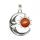 Natural Stone Silver Alloy Moon Gemstone Sun Pendant Crystal Moon Pendant for Diy Jewelry Making Approx 7x23x27mm