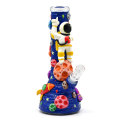 Blue astronaut luminous glass hookah