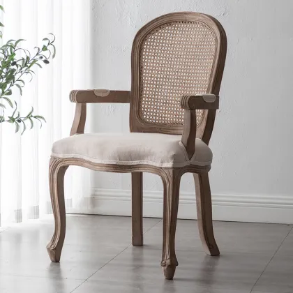 Vintage Leather Louis Dining Chair