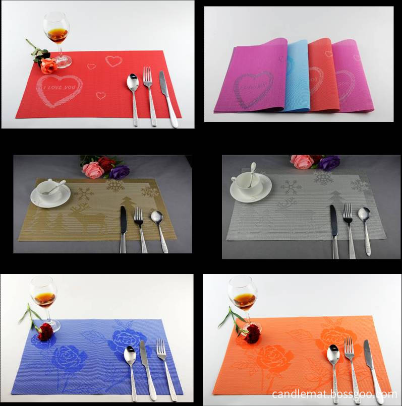 Love a knife and fork PVC table mat decoration cushion roses5454