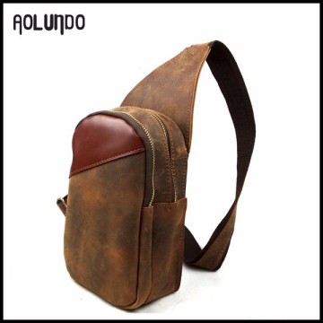 cheap price genuine leather backpack cowhide chest bag