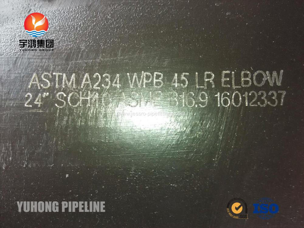 Butt Weld Fitting , ASTM A234 WPB ,90DEG. ELBOW , LR , 1" SCH40 BW B16.9 , Black Painting