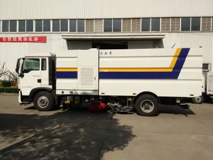 New HOWO 16 ton high pressure flushing sprinkler sweeper truck supplier