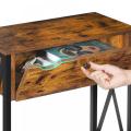 Rustic Storable End Table with Charging Station