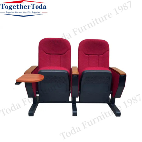 Cinema chair with foldable cushion and cup holder