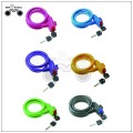 Plastic covered steel wire bicycle cable lock folding