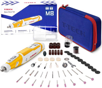 8V Battery Cordless Rotary Tool with 3-Speed Functionality and USB Charging: Comprehensive Tool Set