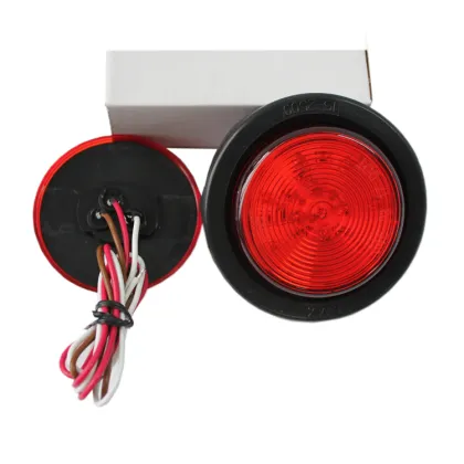 Trailer Marker Light 2.5inch Round Rear Side Lights Lamp for Trailer Truck SUV Amber/Red Marker LED Light
