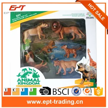Realistic mini toys wild animal kingdom model set