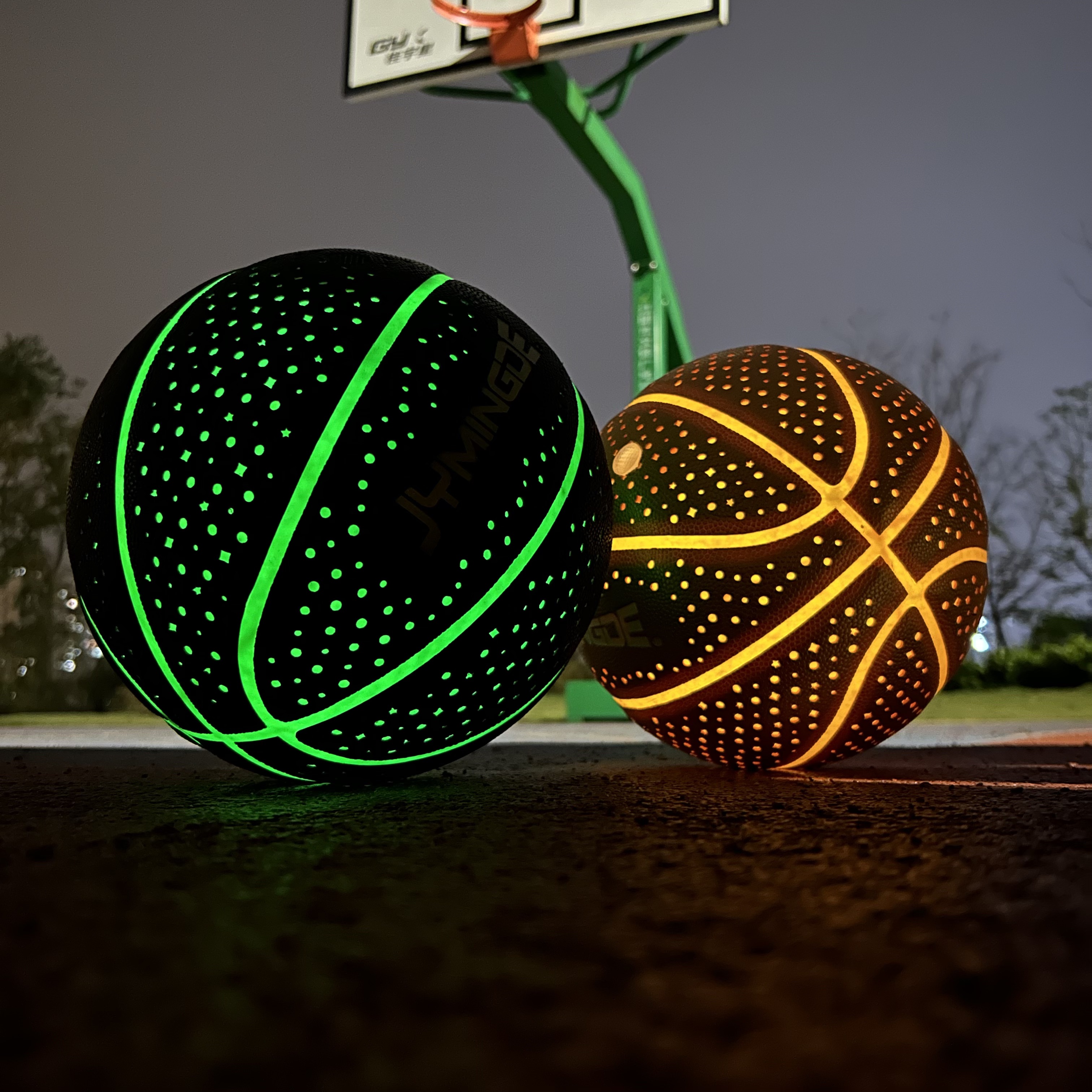 glowing basketball