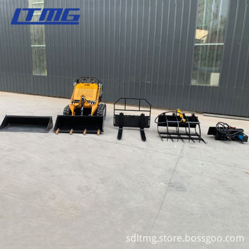 200kg 300kg Mini Skid Steer Loader with 4 in 1 Bucket and Digger Attachment - LTMG Remote Control