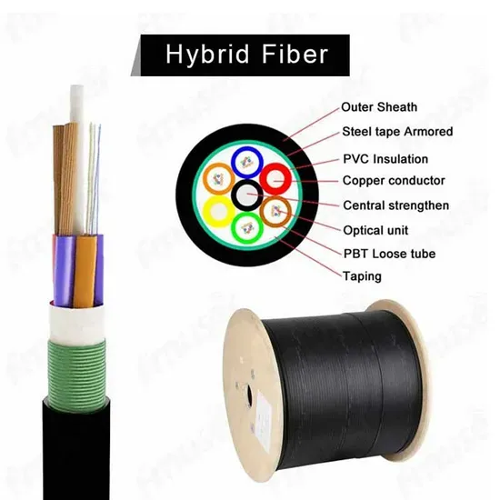 Power and Fiber Hybrid Cable with 12 Core