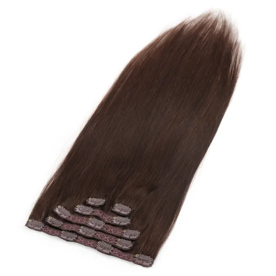 20 Inch Dark Color Clip In Kinky Hair Clip In Extention Human Hair Real Mink Brazilian Hair Clip In Extensions
