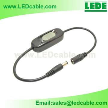 LED Lighting Inline Switch, Slide Design, with DC barrel connector