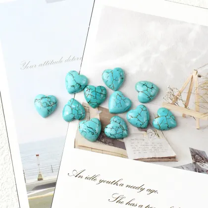 Synthetic Turquoise Campitos Turquoise Heart Cabochons